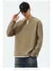 Men's Black Waffle Texture Faux Two-Piece Henley Long Sleeve T-Shirt - Korean College Style for Autumn