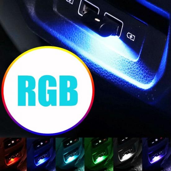 1Pc USB LED Car Neon Atmosphere Light Ambient Lamp Bulb Car Interior Accessories