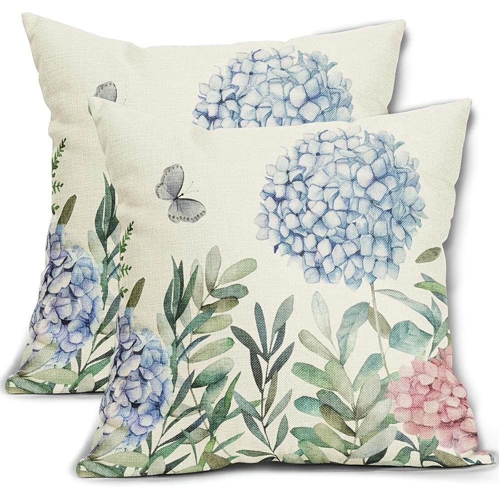 2D Flat-2pcs Assorted Watercolor Floral & Botanical Throw Pillow Covers Sofa chair cushion cover