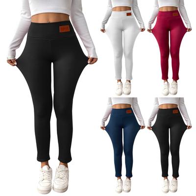 Pantalones térmicos para mujer con forro polar Ropa exterior de invierno para mujer Cintura alta, realzadores de glúteos, adelgazantes Con forro polar, engrosados