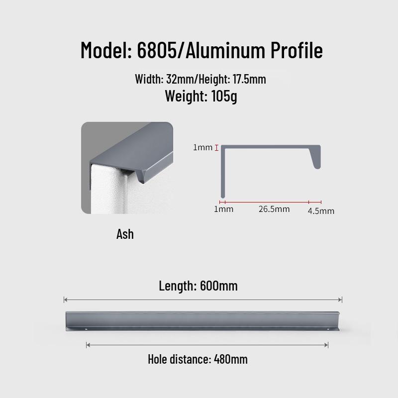 Modern Minimalist Black Invisible Handle for Cabinet Doors and Drawers