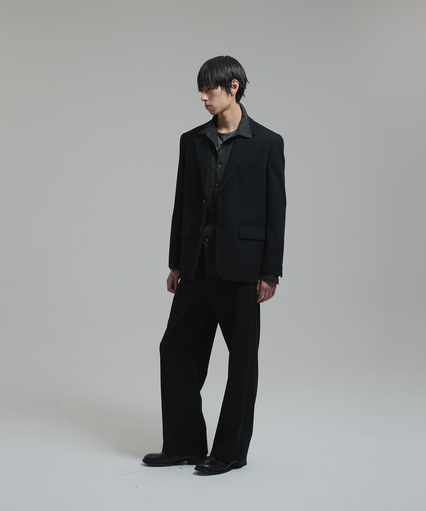 NONBLANK Wool Flannel Loose Fit Jacket_Black