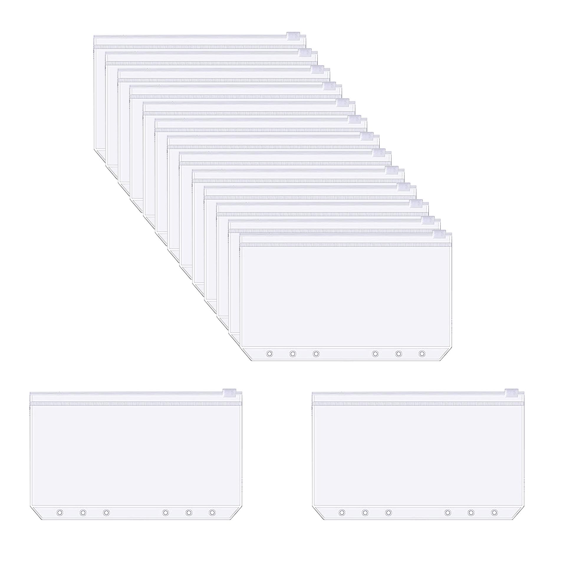 

Коллекция прозрачных пакетов из ПВХ: Бюджет наличных денег, справочник формата А6, держатель документов формата А5, сумка для вкладышей формата В5, визитница.