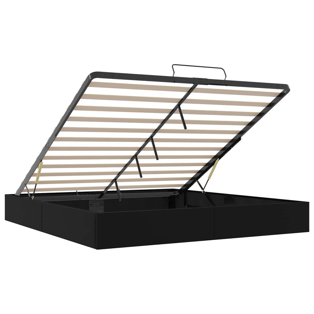 Ottoman Bed Frame in Black King Size Faux Leather