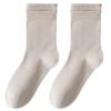 Women's Autumn/Winter Over-the-Knee Ruffle Socks - Boneless, Solid Color, Anti-Pilling, Postpartum-Friendly, Versatile Student Socks.