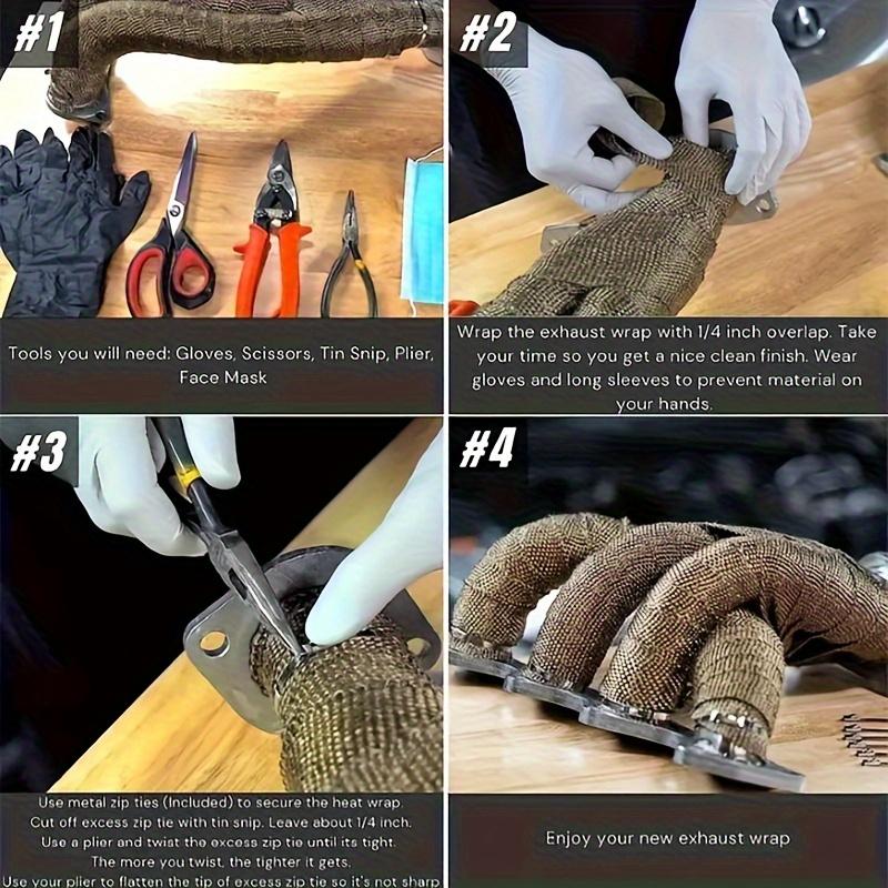 5M Motorcycle Exhaust Thermal Tape Header Wrap Manifold Insulation Cotton High Temperature Protection Parts