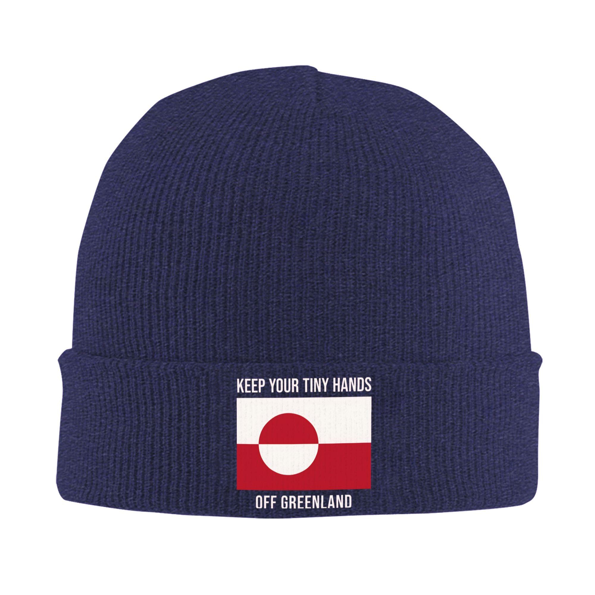 

Hands Off Greenland Flag Beanie Hats Knitted Hat Men Women Street Y2K Head Wrap Caps Autumn Winter Hippie Graphic Bonnet Hats One Size