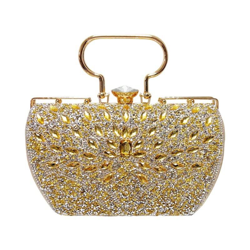 Handtasche mit großem Fassungsvermögen, mit Diamanten besetzt, modische und leicht luxuriöse Kleider-Tasche, Party-Umhängetasche für Bankette