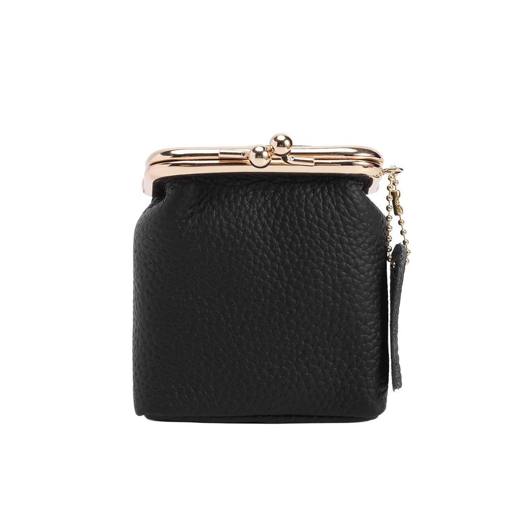 Genuine Leather Mini Lychee Grain Coin Purse: European & American Fashion Lipstick & Coin Storage Pouch