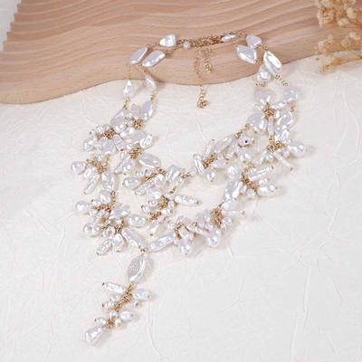 Hand-beaded Three-dimensional Oil-drip Flower Pendant Clavicle Chain Bohemian Colorful Flower Necklace