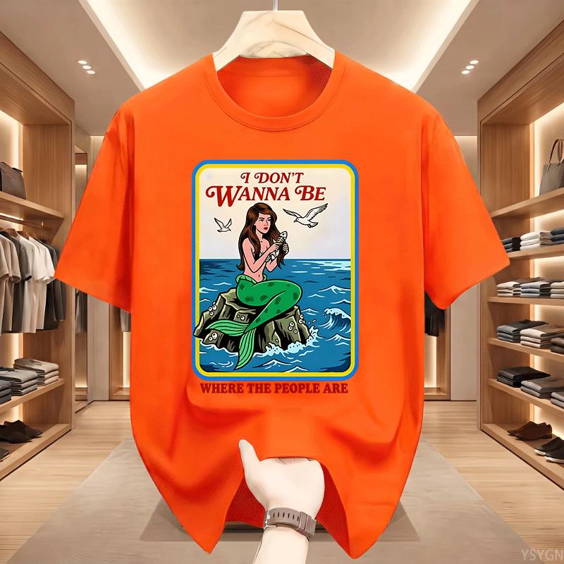 I Dont Wanna Be Where The People Are T Shirt Ocean Lover Tshirt Beach Aesthetic Tee Unisex Short Sleeve Round Neck Tshirts Tops