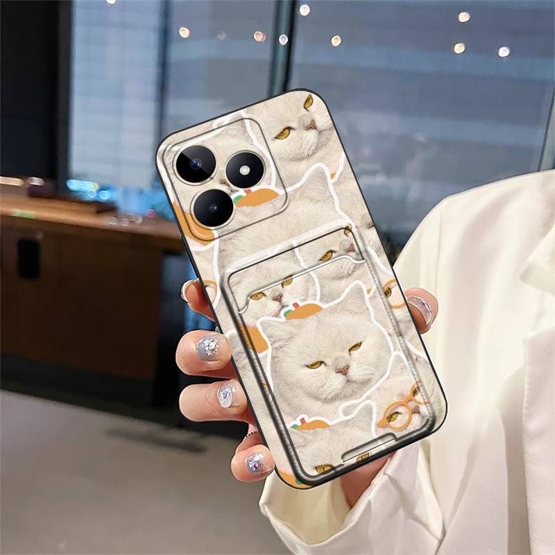 Dirt-resistant Fashion Design Phone Case For Realme C53/Narzo N53/Note50/C51/C51S Silicone Cover Anti-dust Card bag Cute