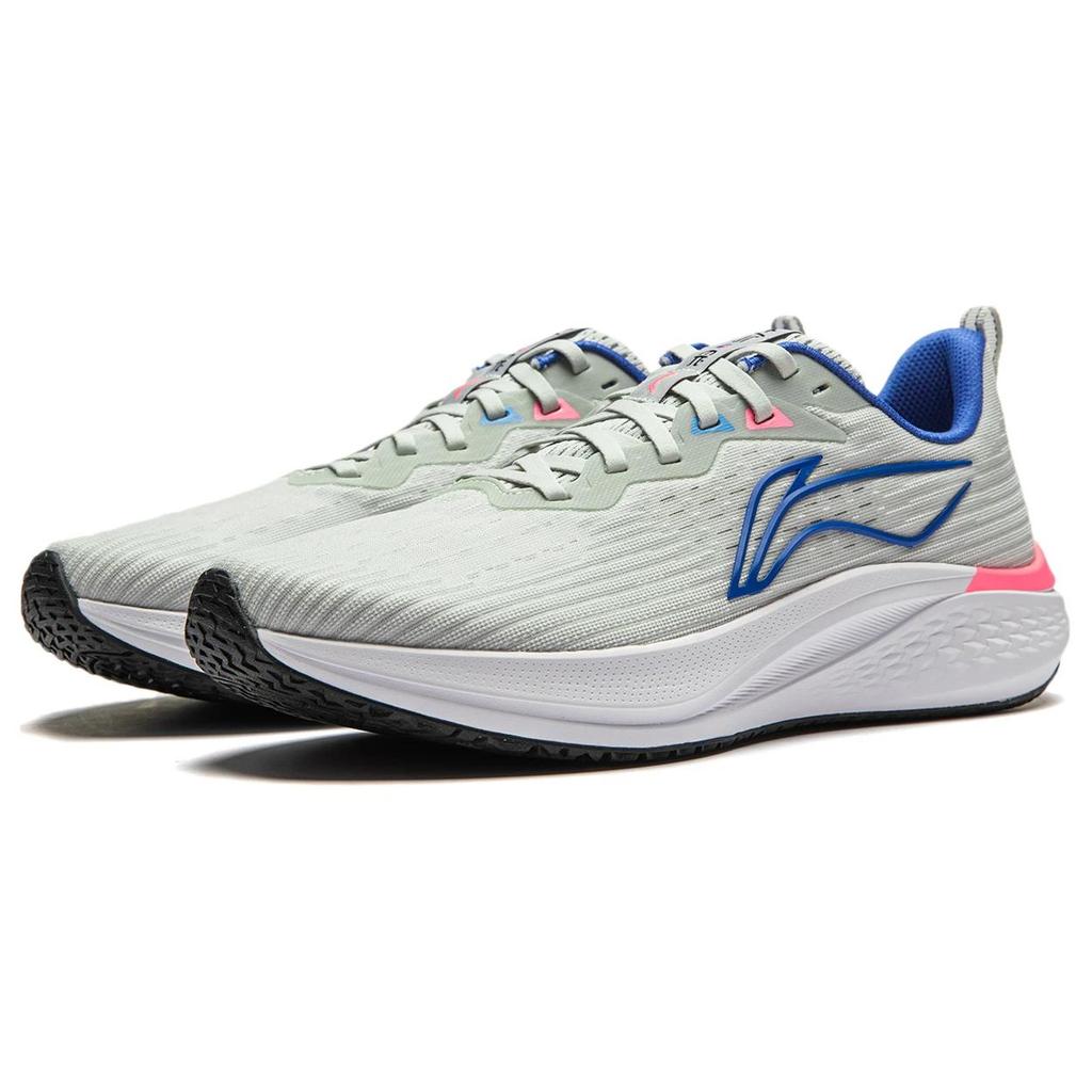 New LiNing Red Hare 7 Cushioning Anti Slip And Wear Resistant Lightweight Rebound Low Top Running Shoes Men's Gray White