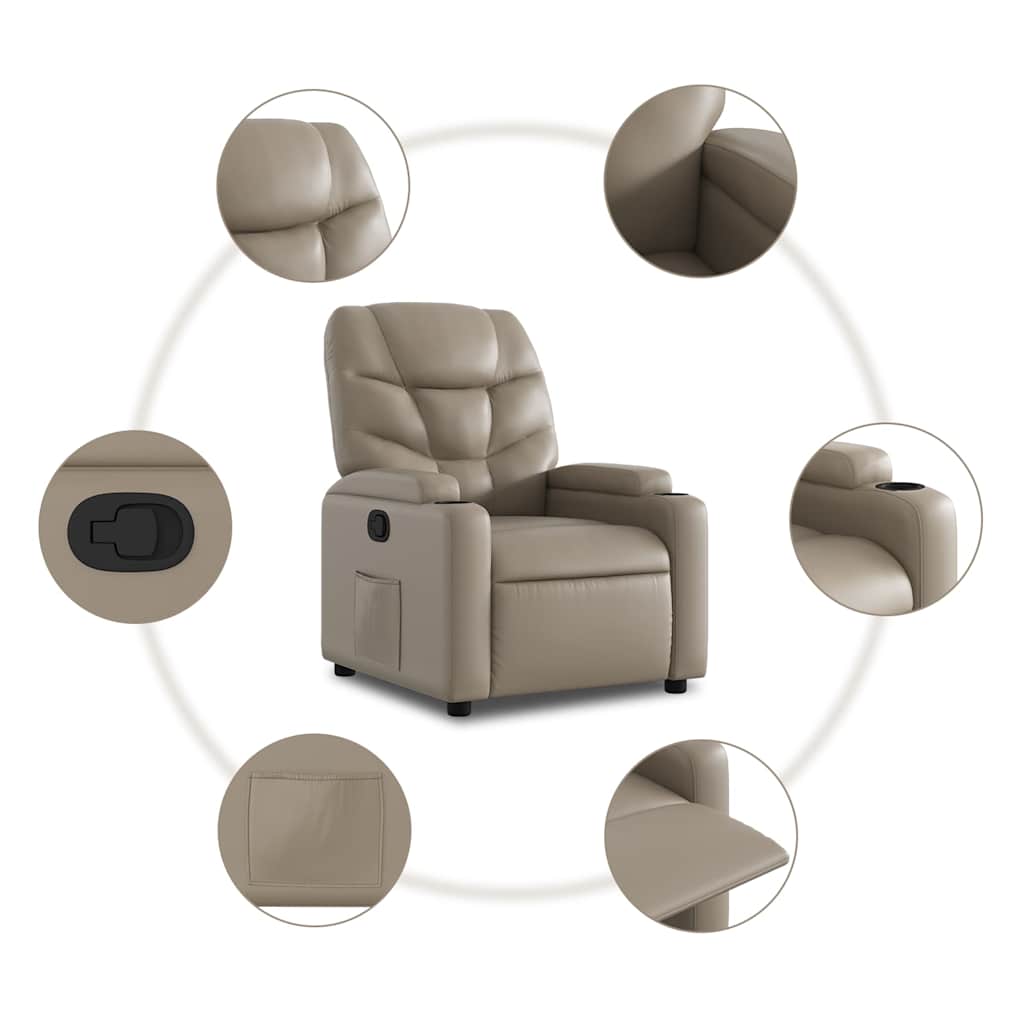 Vidaxl Lift Recliner, Cappuccino, Faux Leather Upholstered