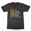 Uncle The Man The Myth The Bad Influence T-shirt Funny Family Gift Black