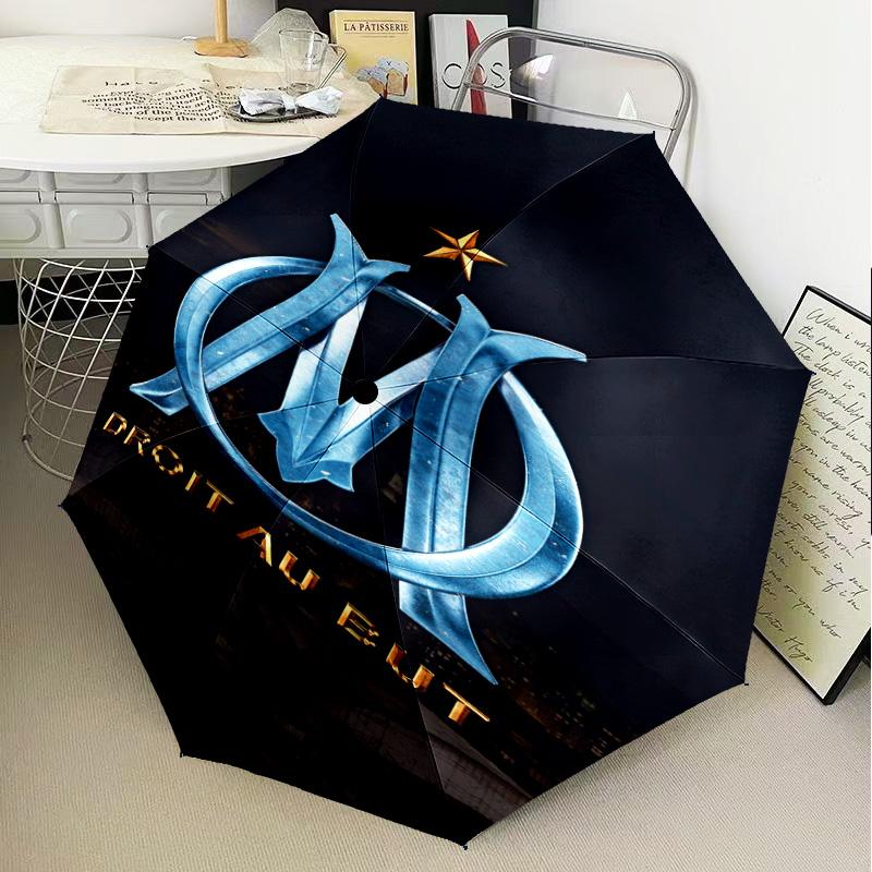 1PC Mar-seille With Pride Emblem Printed Umbrella Folding umbrella, automatic umbrella 8-Frame for Travel, camping Fan gifts Christmas Gifts