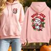 Trendy Boo Jee Ghost Christmas Sweatshirt Santa Hat Poinsettia Coffee Graphic Pullover Xmas Oversized Tops Winter Clothes Women