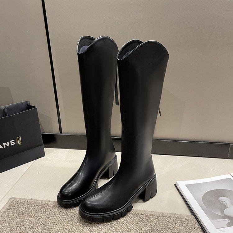 Long boots women's autumn 2025 new thick heel small women's boots thick sole but knee knight boots high boots
