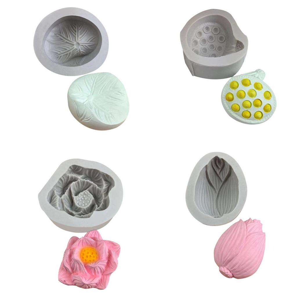 Exquisite Lotus Series Soap Making Silicone Mold Homemade Scented Candle Mold