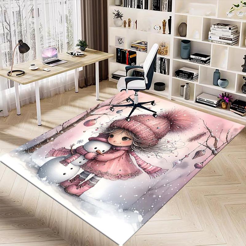 1PC winter snowman Extra Large Non Slip Floor carpet, Office, family, Studio   Large Area Rug Indoor Rugs, Bold Statement Piece