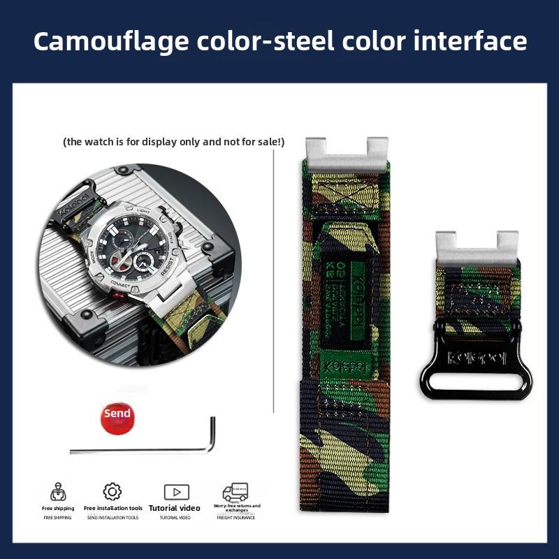For Casio GST-B100/S130L/S310/W120L Fashionable and personalized modification nylon canvas watch strap accessories Send tools