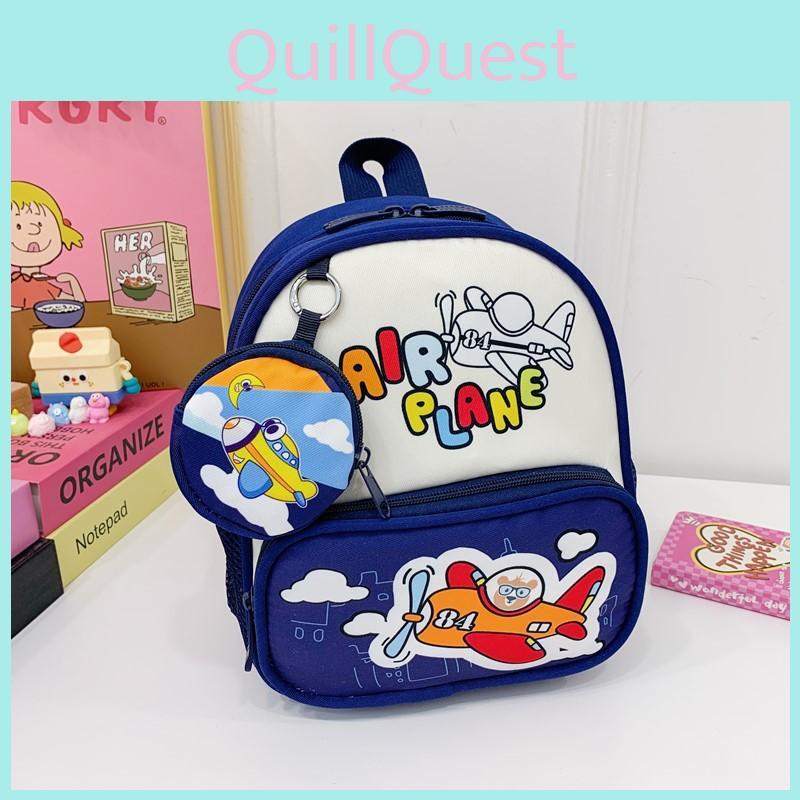 Cartoon Childrens Backpack For Kindergarten With Oxford Fabric And Cartoon Cat And Airplane Pattern For Ages 3 To 6