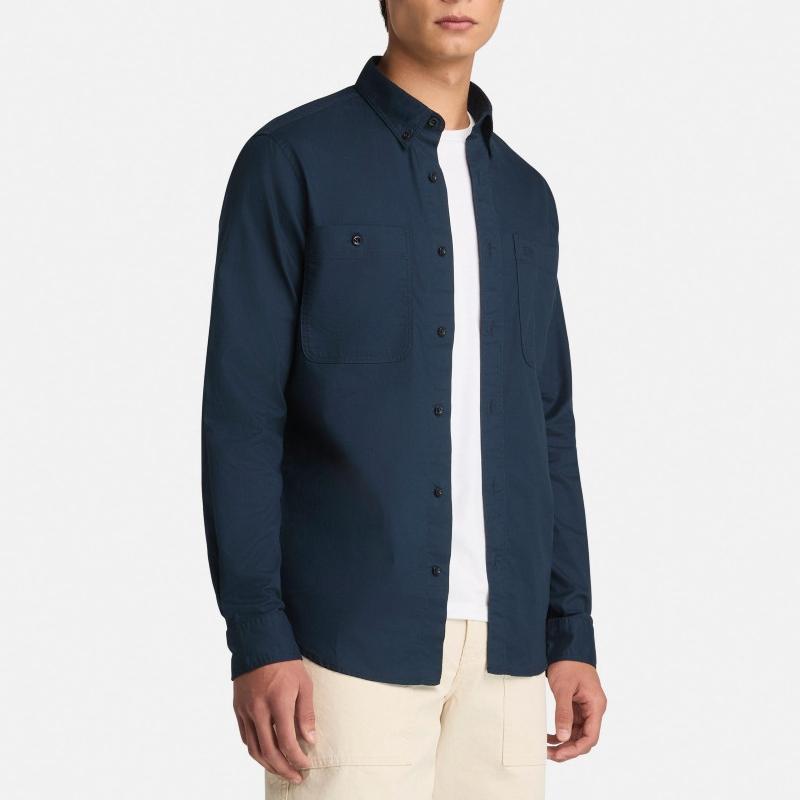 Timberland Camisa Cómoda Suave Respetuosa con la Piel Versátil de Manga Larga para Hombre Azul Zafiro Profundo A69RQ-433