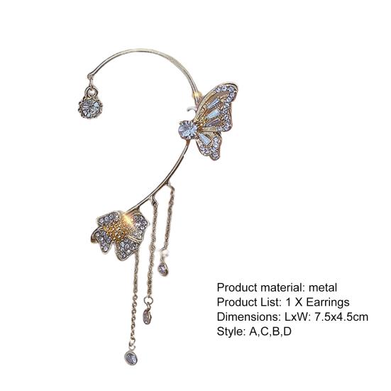 Boucles d'oreilles papillon, 1 pièce, design à pompon, exquis, résistant à la décoloration, indolore, facile à porter, décoratif, élégant, style papillon