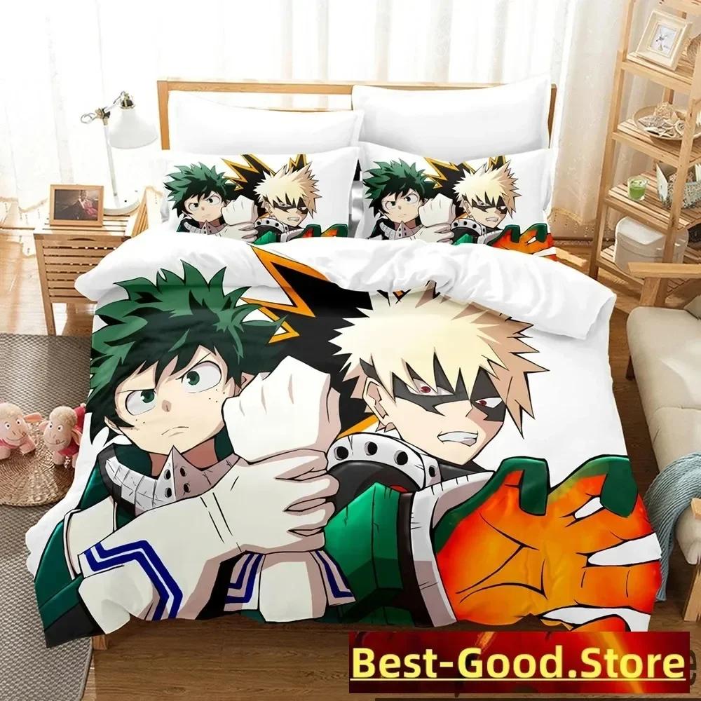 Anime My Hero Academia Bedding Set Printed Bed Set With Pillowcase Bed Duvet Cover Soft Queen Super King Size Home Textileextile