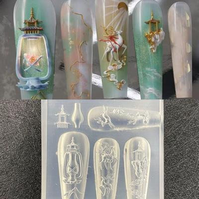 Silicone Bows Ribbon 3D Nail Mold Nail Art Decoration Diy Design Manicure Template Sweet Butterfly Rose Flower Nail Mold