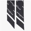Givenchy Skinny Twill Silk Scarf Logo Print 001