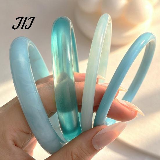 Boho Chic Resin Jewelry 4 Pcs Chunky Bangle Bracelet for Women, Wide Geometric Retro Marble Pattern Bangles Set, Statement Stackable Gift Daily