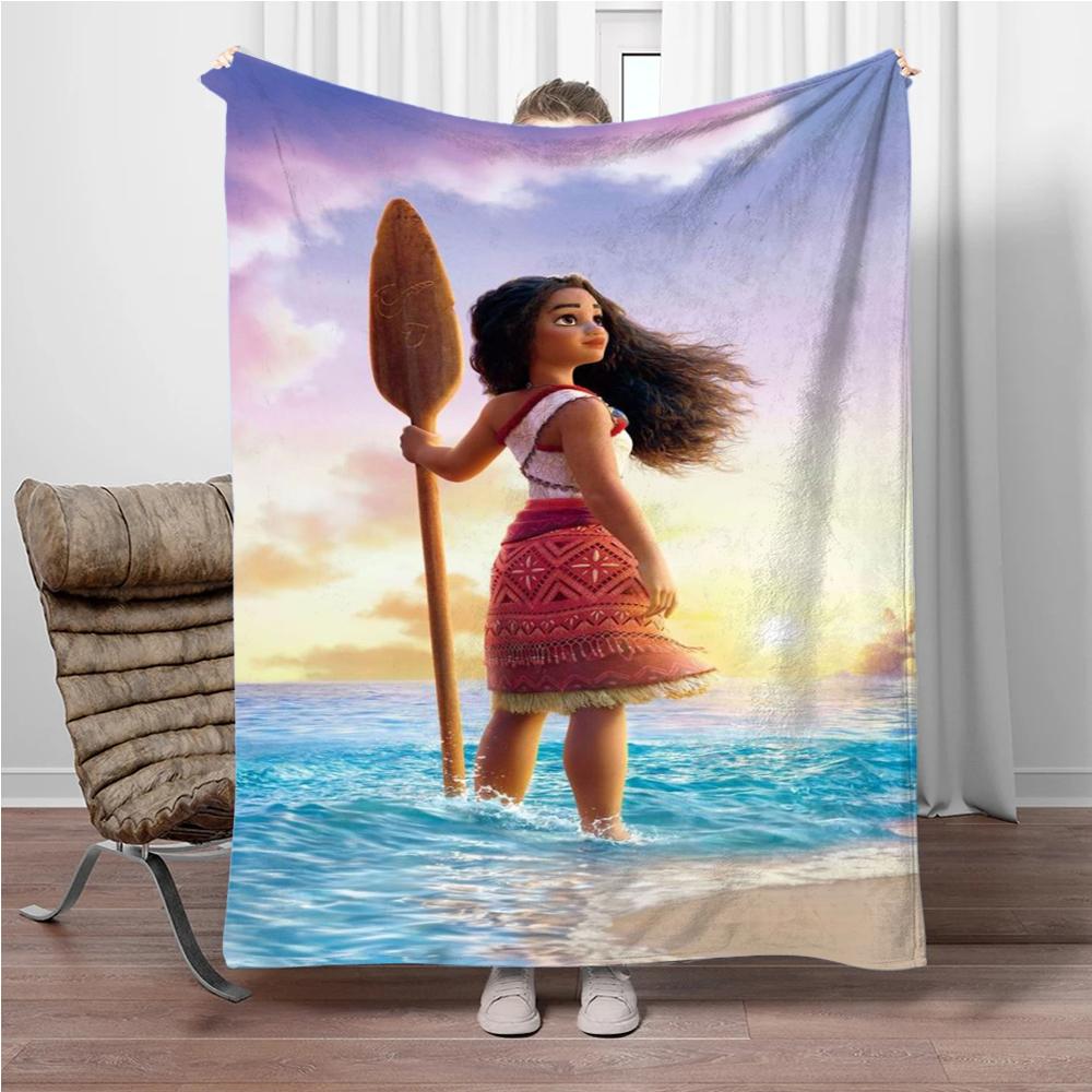 Disney Cartoon Moana Room Warming Decorative Flannel Thin Blanket.Office,Chair,for Sofa,Living room,Travel Picnic Blanket Gifts