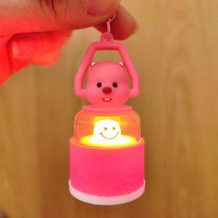 Cartoon Little Bear Night Light Keychain: Cute Gift & Backpack Pendant