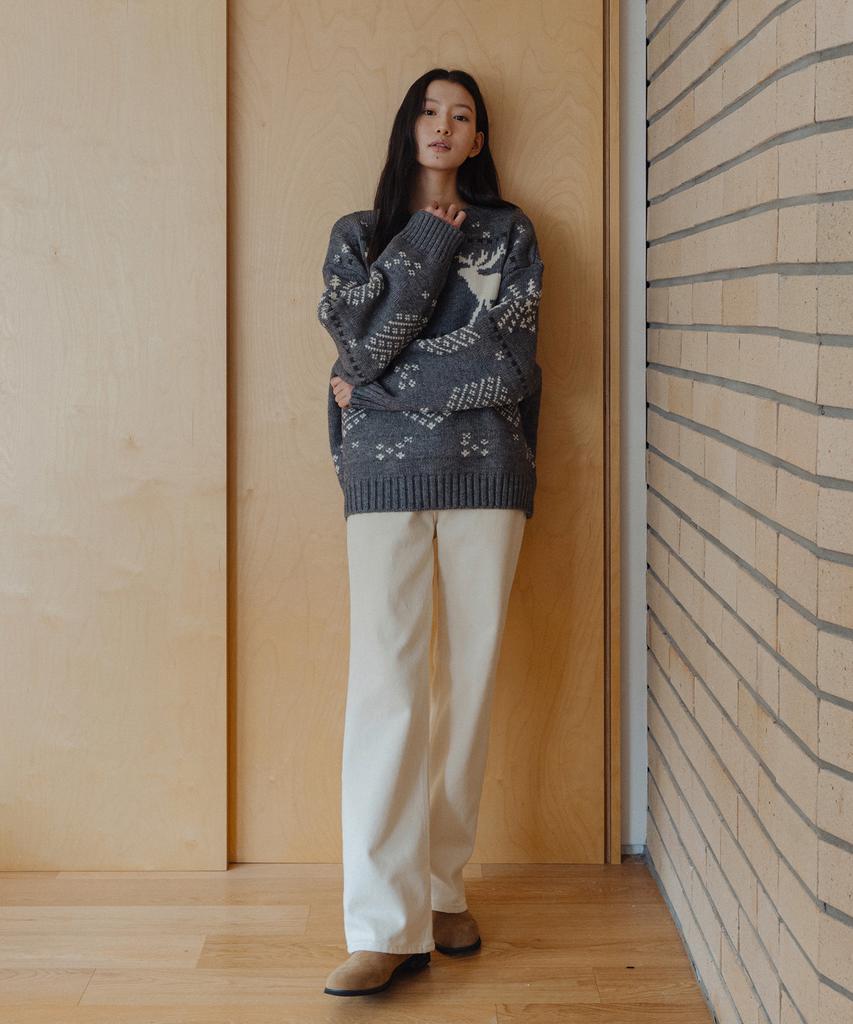 LAMINEZ Straight Butter Cotton Pants - Cream