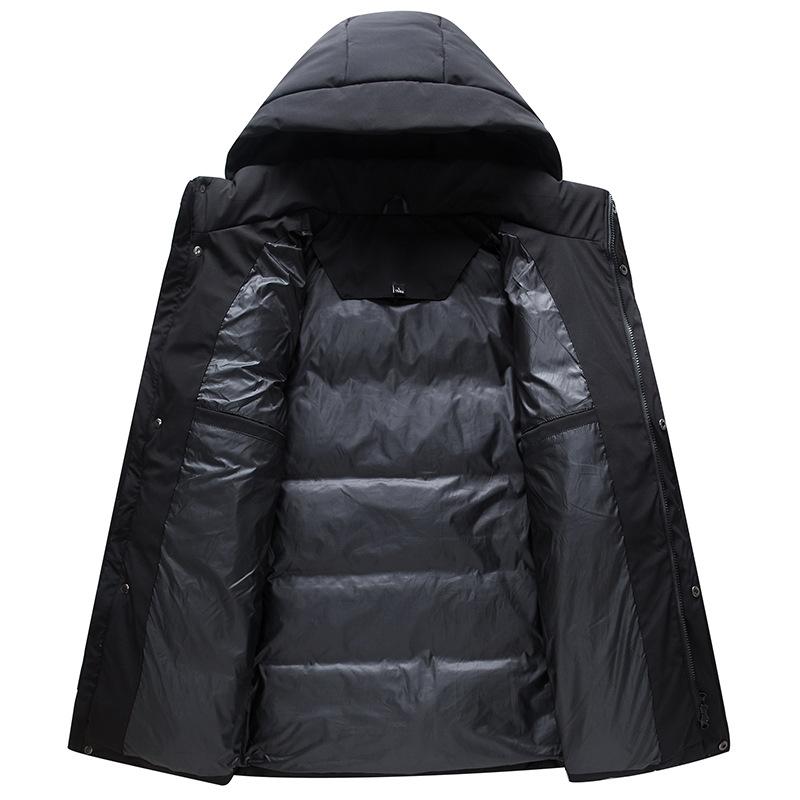 Jachete de iarnă impermeabile, călduroase, cu glugă, casual, din puf, jachete business casual, îngroșate, cu puf de rață albă, paltoane de exterior rezistente la vânt