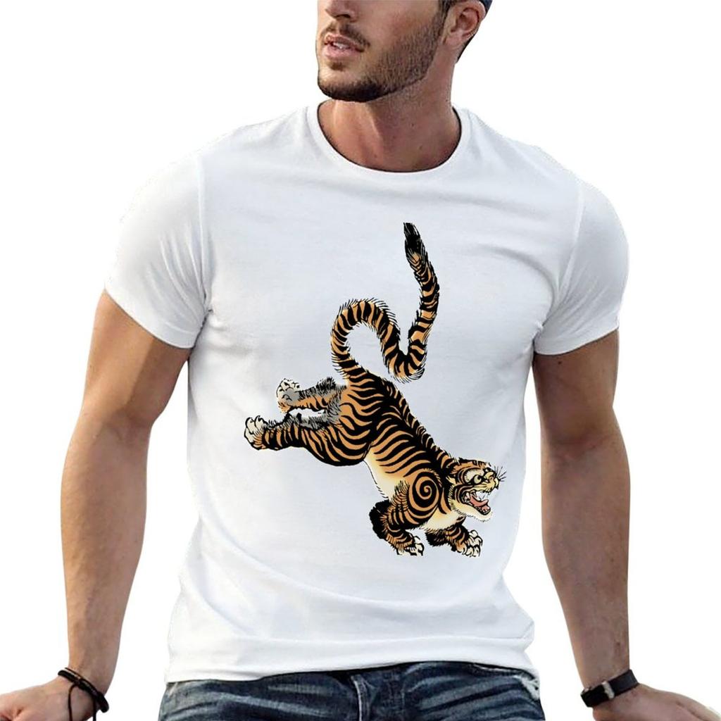 Frightening Tiger TShirt Fashion Simple Casual Tee Shirt