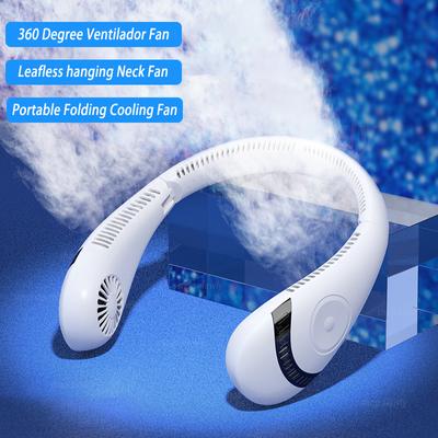 Blattloser hängender Halsventilator, 360-Grad-Ventilador-Ventilator, wiederaufladbarer USB-Mini-Kühlventilator, tragbar, faltbar, Sport-Hängehalsventilator