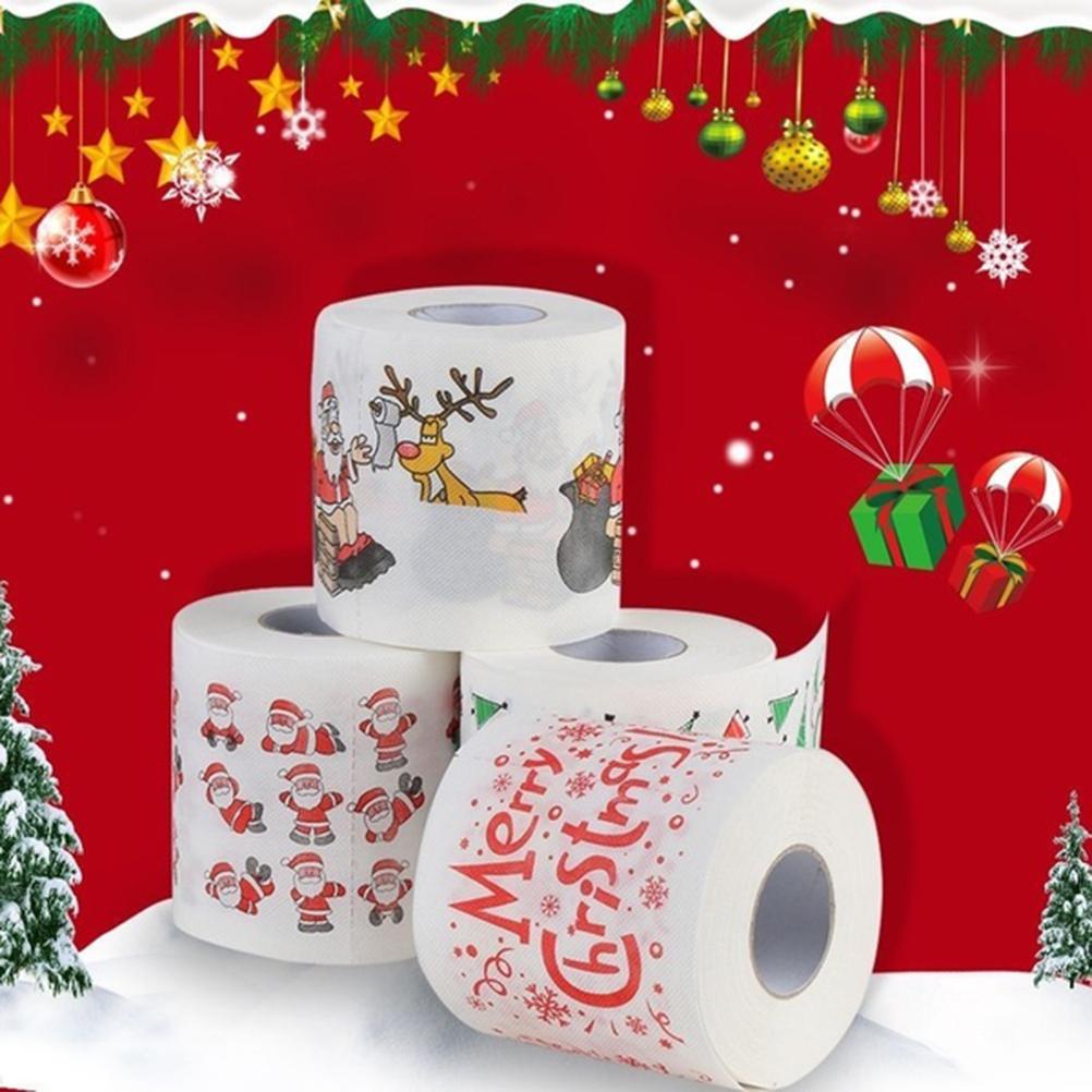 Buy 1 Pc Toilet Paper Printed Cartoon Santa Claus Christmas Paper Towel for Bathroom at ...