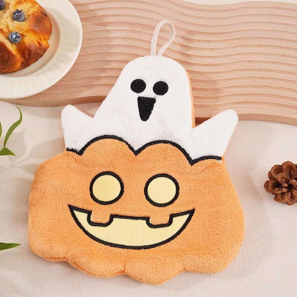 Ultra Absorbent Pumpkin Hand Towels Coral Fleece Ghost Pirate Towel Bathroom Decor