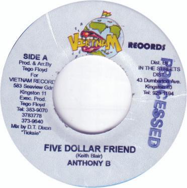 

7inch Record ANTHONY B / WAYNE PERKINS - Five-Dollar Friend/Hero NONE Vietnam Records Jamaica Reggae, Ska & Dub Used