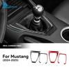 For Ford Mustang GT 2024 2025 Real Soft Carbon Fiber Sticker LHD Car Automatic Manual Gear Shift Panel Interior Accessories