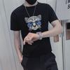 Design-sensory Embroidered Short-sleeved Men's Tiger Leopard Head Trendy Brand Half-sleeved T-shirt