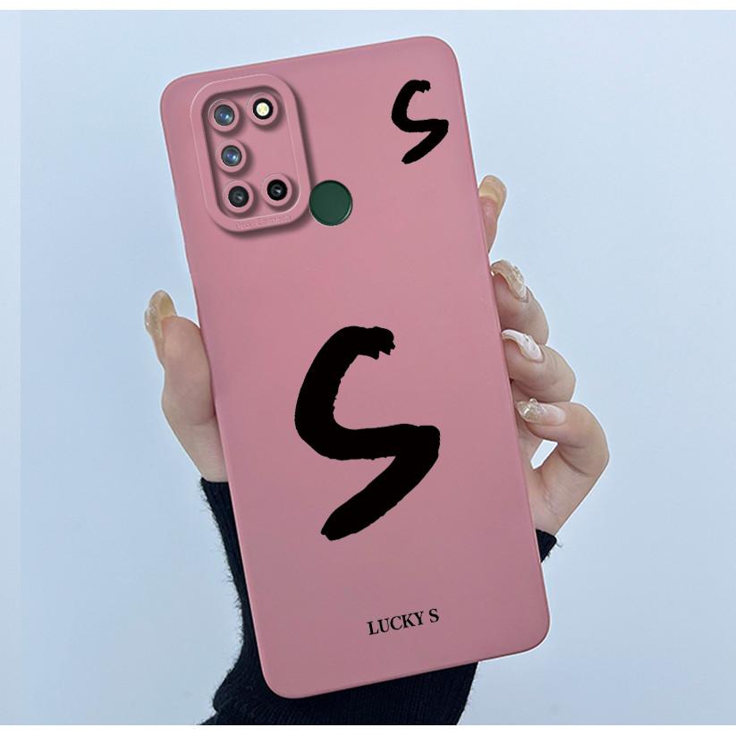 Casing For Realme 7i 7 i RMX2103 Realme C17 RMX2101 Phone Case Lucky Initial Letter Silicone Matte Soft Shockproof Bumper Cover