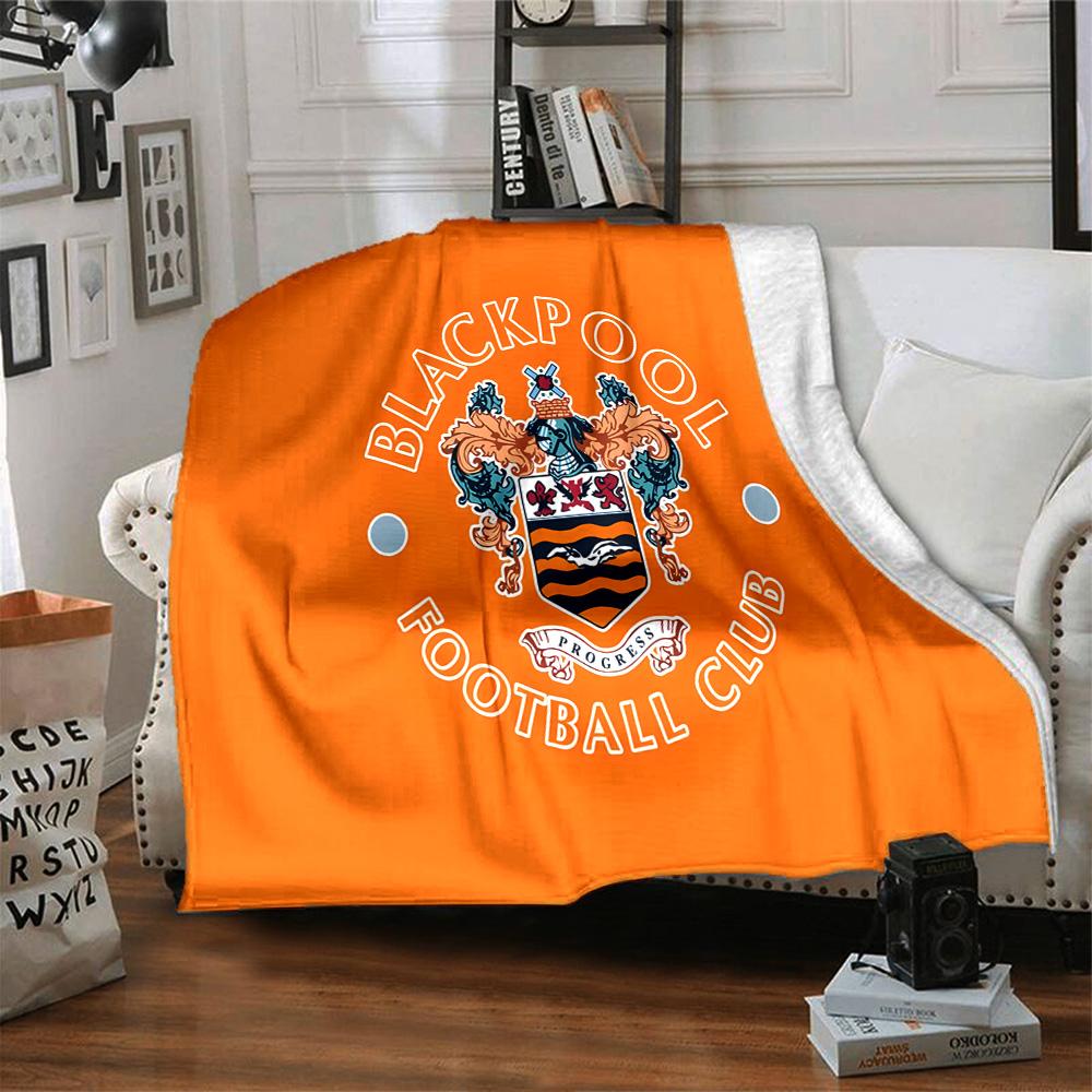Coperta in Flanella con Stemma del Blackpool Football Club, Poliestere Morbido, Design Moderno, Per Tutte le Stagioni per Campeggio, Viaggi, Regali per le Feste o Compleanni