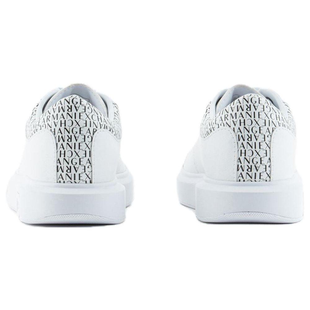 Armani Exchange Leather Lace-Up Round Toe Low-Top Sneakers Men sneakers White XUX123XV761101015