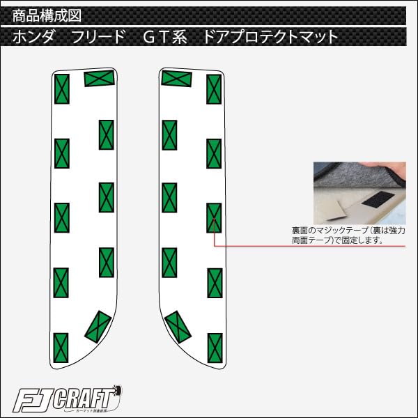 FJCRAFT Honda Compatible Freed GT Series Door Protect and Scuff Made in Carfeel Finish Protect [H60] Mats, Stain, Scratch, Resistant, Japan, (Loop