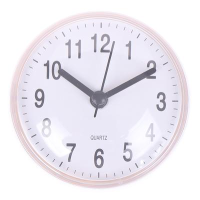 Mini Sucker Wall Clock Bathroom Antifog Waterproof Kitchen Toilet Quartz Clock