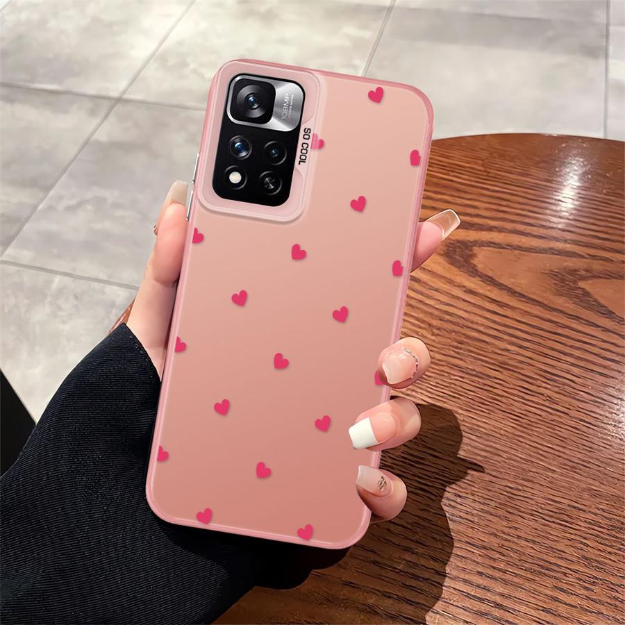 Soft Cover Phone Case for Xiaomi Redmi Note 10s 11s 12 13 14 Pro Plus 10 11 Pro Black Love Heart