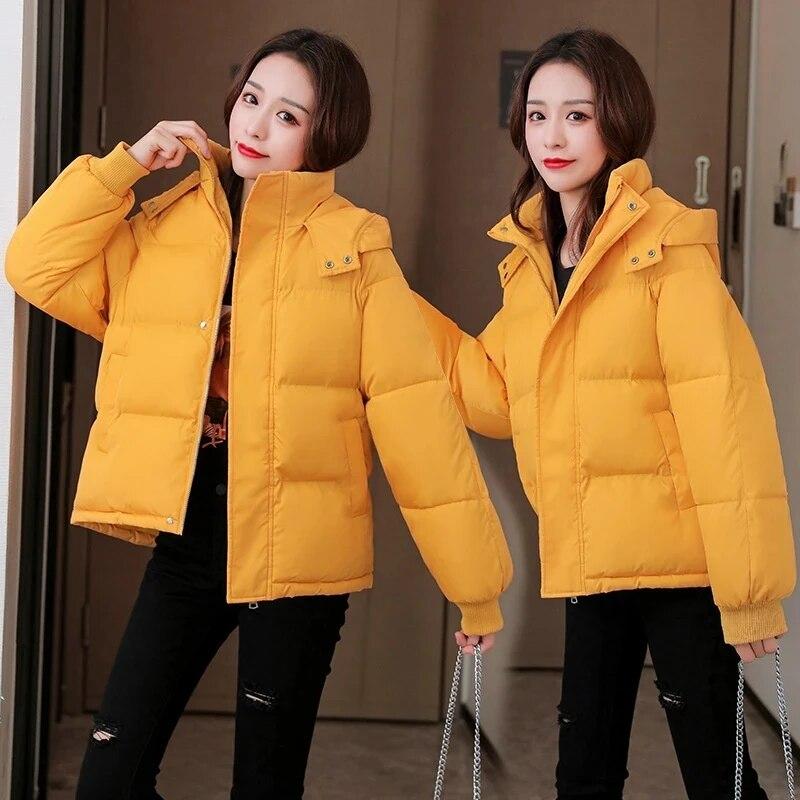2023 Nieuwe Winterjas Vrouwen Capuchon Puffer Jas Causale Dikke Warme Parka Rits Down Katoen Gewatteerde Jas Bovenkleding Vrouwelijke